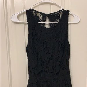 Black Mini Lace Open Back Dress